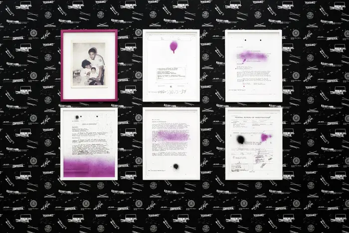 Sadie Barnette, My Father's FBI File, Project 4, 2017